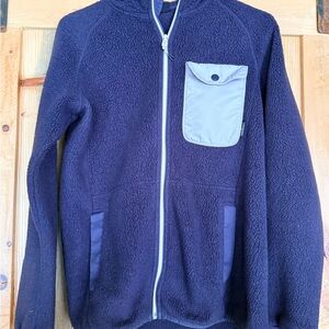 Cotopaxi Navy Blue Fleece Jacket with Cream Zipper